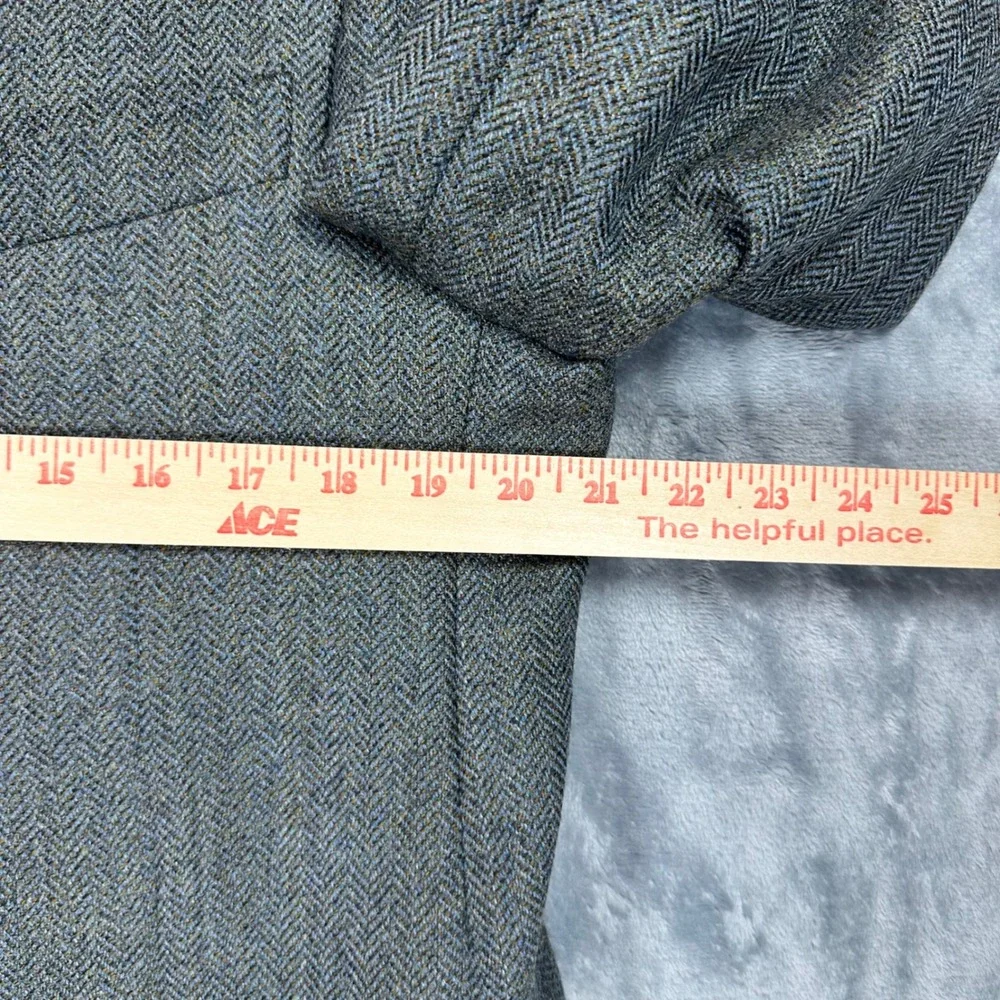 Canali Proposta Mens 52 L Grey Blue Wool Herringbone Blazer Sport Coat Italy